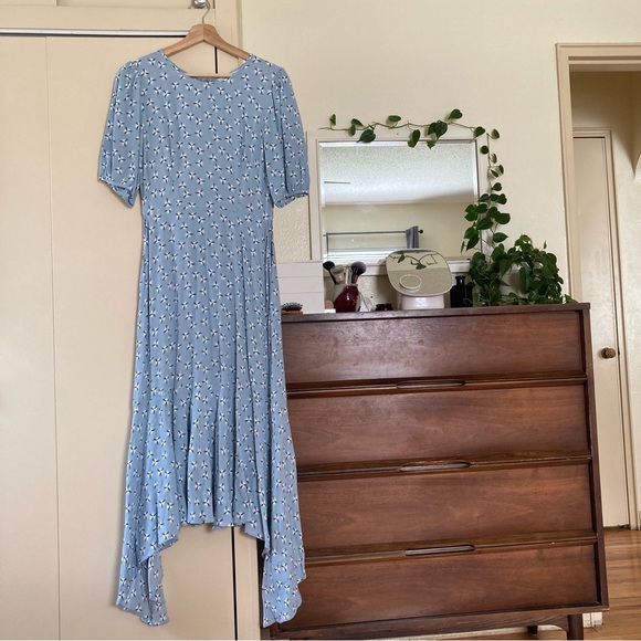& Other Stories dandelion blue handkerchief midi dress - Picture 1 of 3